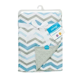 Cobertor Infantil Onda Azul Tecido Macio Texturizado 100% Poliéster