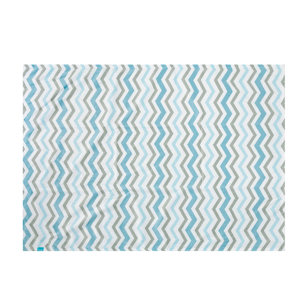 Cobertor Infantil Onda Azul Tecido Macio Texturizado 100% Poliéster