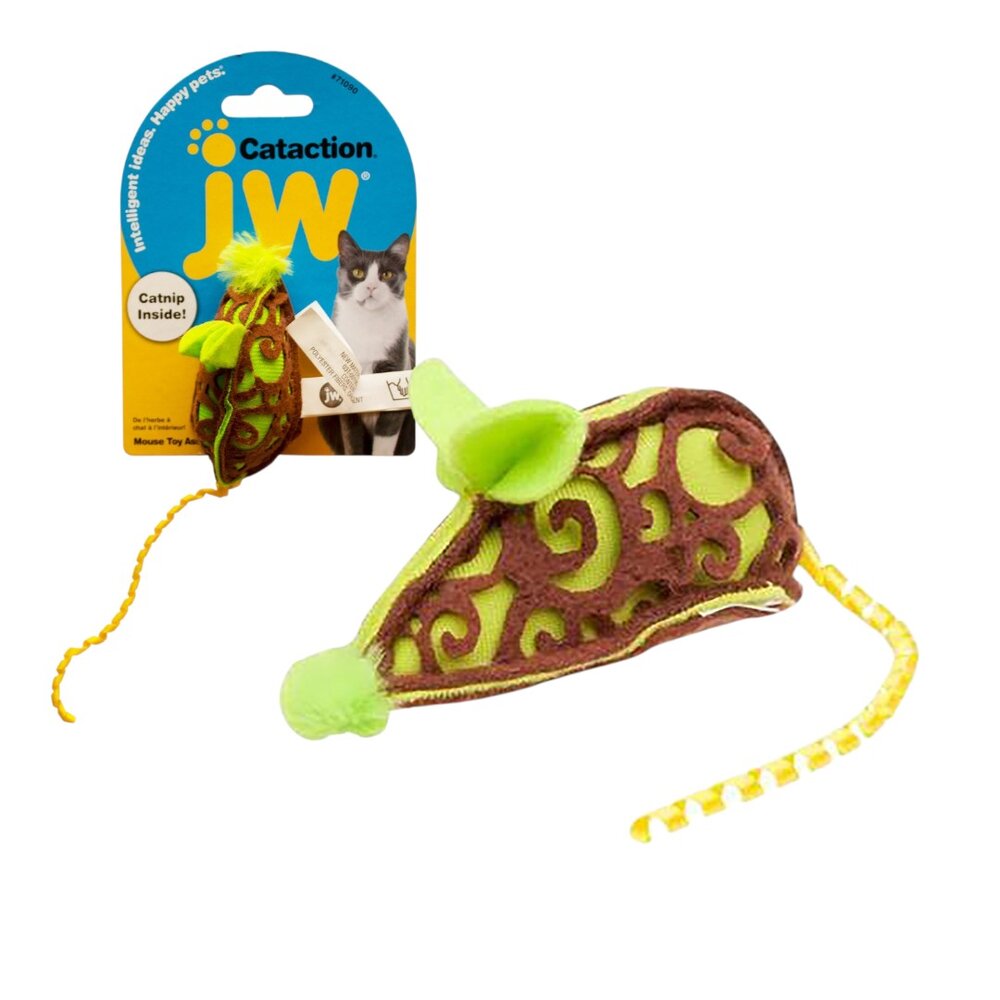 Brinquedo para Gatos Ratinho com Rabo JW Cataction Mouse Verde