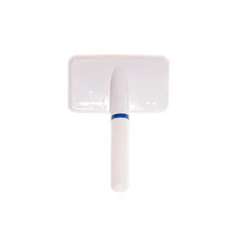 Rasqueadeira Branca P para Cães e Gatos Dentes de Aço e Cabo Ergonômico