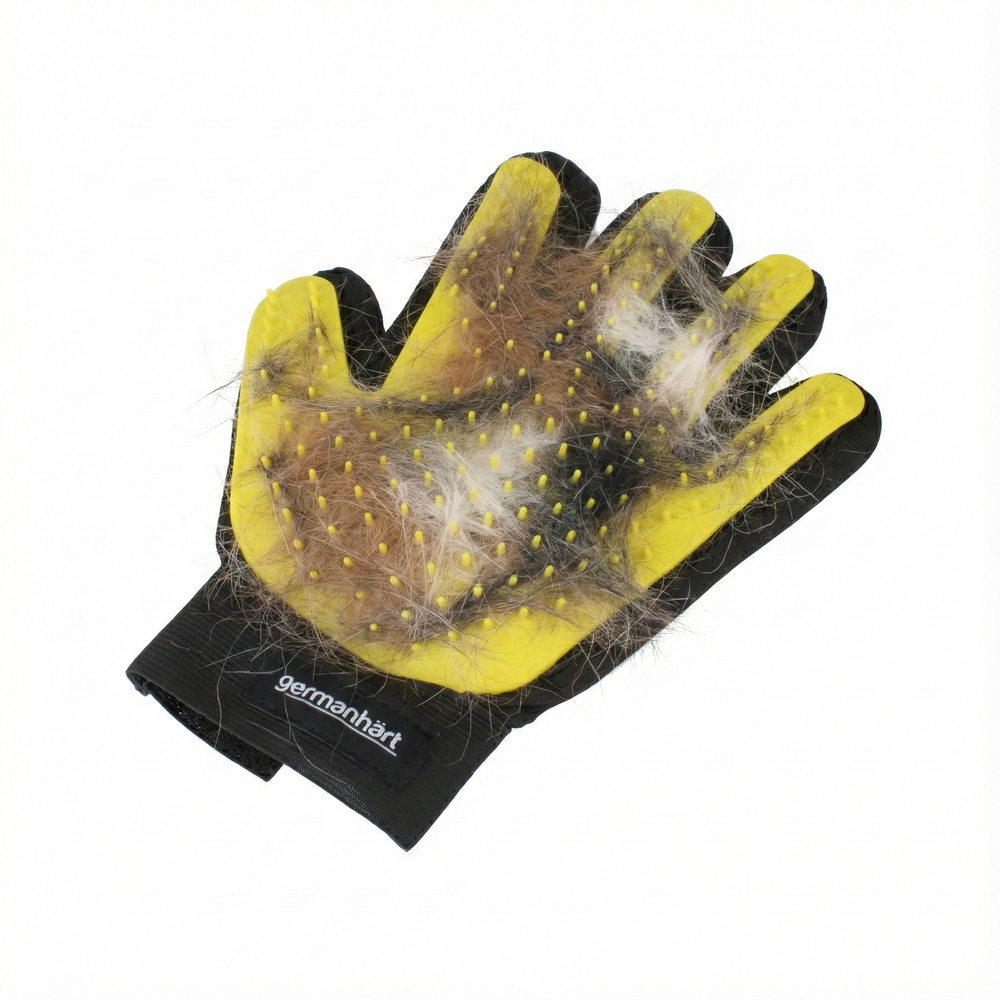 Luva Tira Pelos Canhota Amarela Cães e Gatos - Germanhart