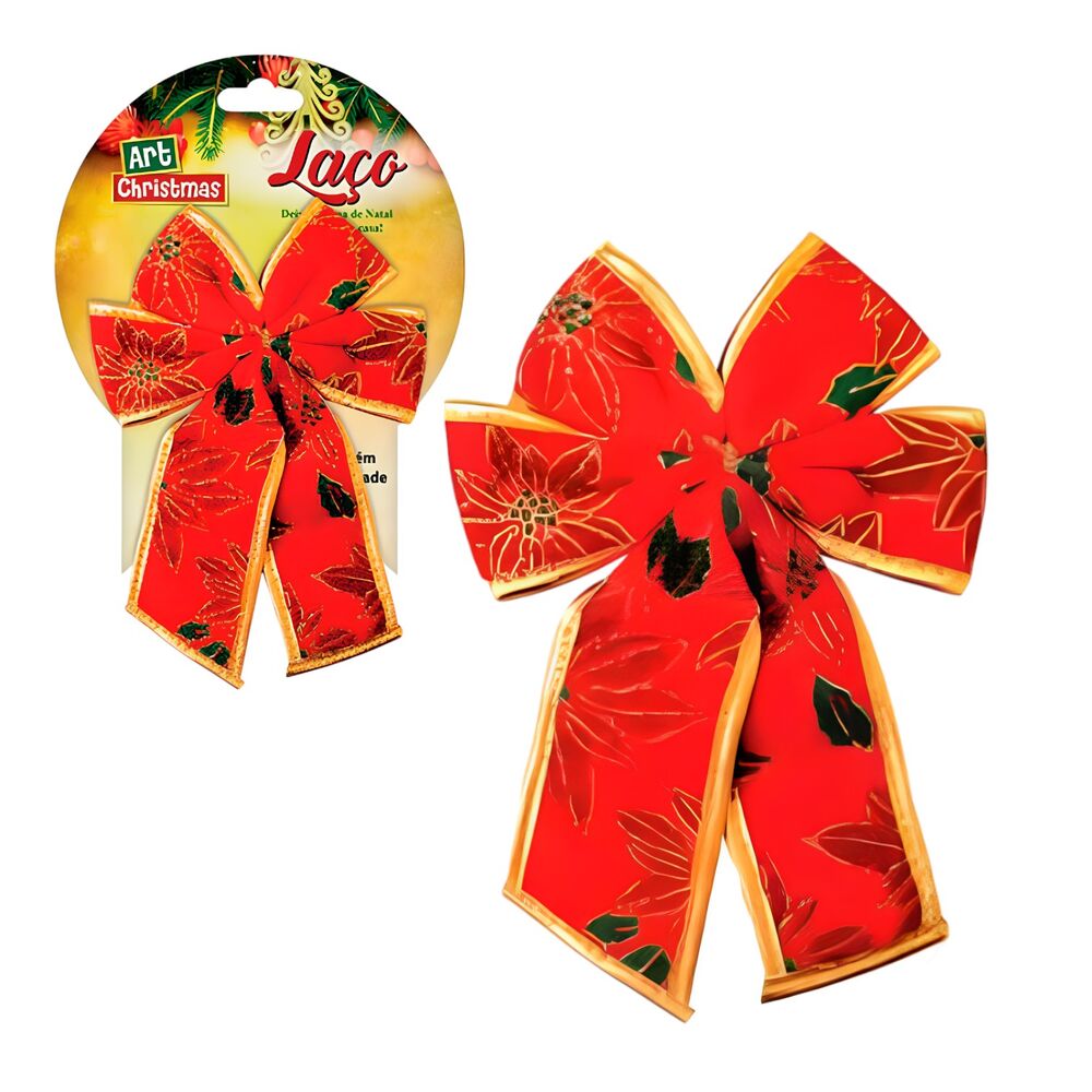 Kit 5 Laços Decorativos para Árvore de Natal Enfeites 8cm
