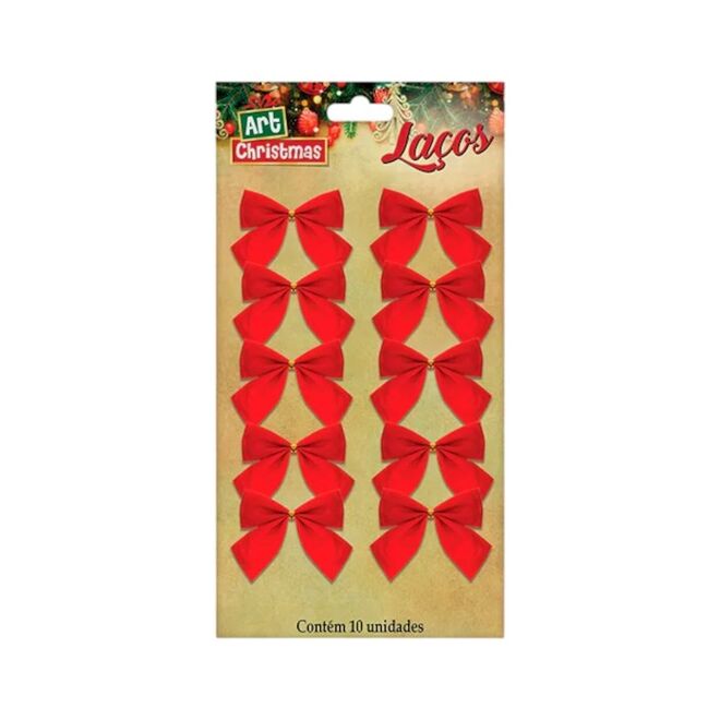 Kit 10 Laços Decorativos para Árvore de Natal Enfeites 6cm