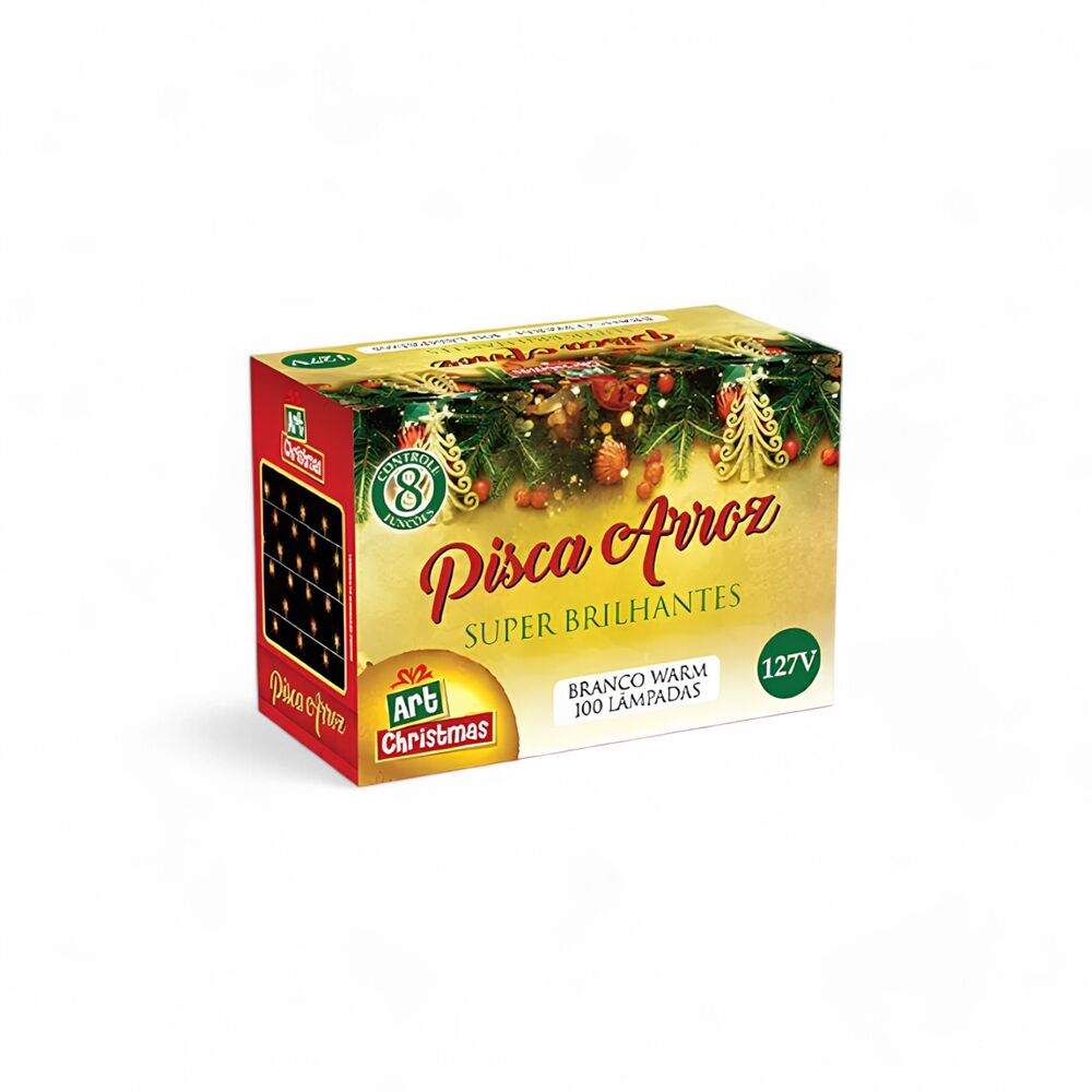 Pisca Pisca Natalino Arroz com 100 Leds Branco Quente Zein 110v