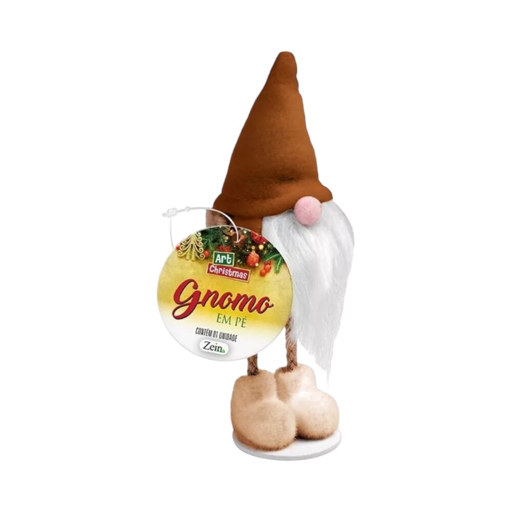 Decoração Natalina Gnomo em Pé 17cm Cor Sortida