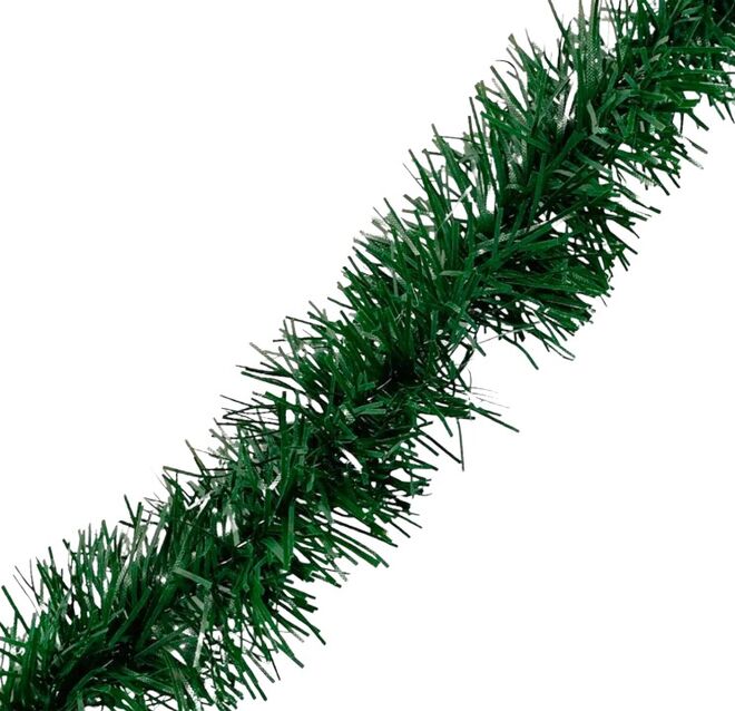 Festão Decoração De Natal Metalizado 2 Metros Cor Verde Ø14cm