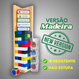 Tombou Tomou em Madeira - Jogo de Drinks (Venda Exclusiva)