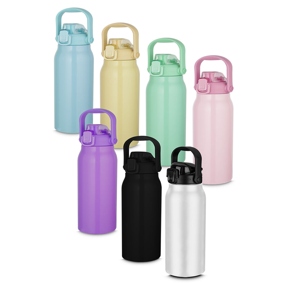 Garrafa Litrão com Alça e Bico 1,5L em Aço Inox Branca