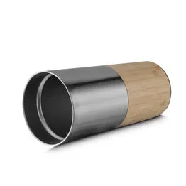 Copo Térmico Bambu em Aço Inox Parede Dupla 550ml Prata