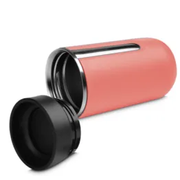 Copo Térmico com Tampa Aço Inox Parede Dupla 400ml Rosa