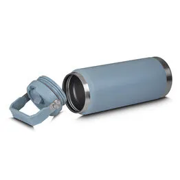Garrafa Térmica Parede Dupla em Aço Inox Azul 900ml com Alça