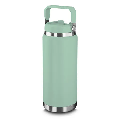 Garrafa Térmica Parede Dupla em Aço Inox Verde 900ml com Alça