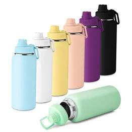 Garrafa com Alça e Bico 960ml Parede Dupla Pêssego