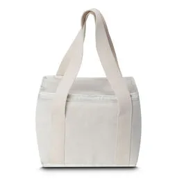 Bolsa Térmica em Algodão Branca com Bolso Frontal
