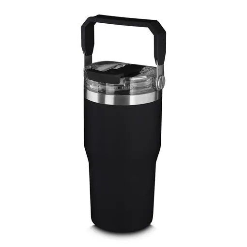 Garrafa Copo Térmico Parede Dupla em Aço Inox Preta 650ml