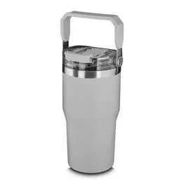 Garrafa Copo Térmico Parede Dupla em Aço Inox Cinza 650ml