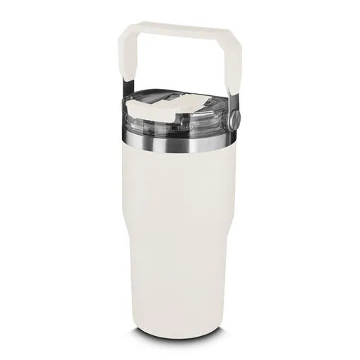 Garrafa Copo Térmico Parede Dupla em Aço Inox Branca 650ml