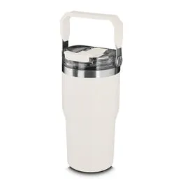 Garrafa Copo Térmico Parede Dupla em Aço Inox Branca 650ml