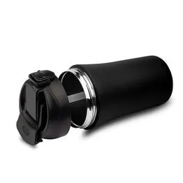 Copo Térmico Com Tampa Fosco de 500ml Inox Preto