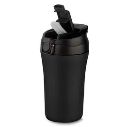 Copo Térmico Com Tampa Fosco de 500ml Inox Preto
