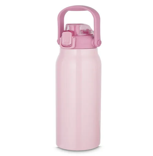 Garrafa Litrão com Alça e Bico 1,7L em Aço Inox Rosa