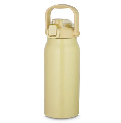 Garrafa Litrão com Alça e Bico 1,7L em Aço Inox Amarela