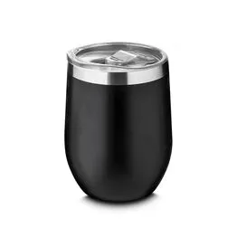Copo Térmico em Inox Parede Dupla 350ml Preto Tampa Hermética
