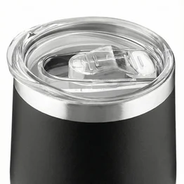 Copo Térmico em Inox Parede Dupla 350ml Preto Tampa Hermética