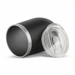 Copo Térmico em Inox Parede Dupla 350ml Preto Tampa Hermética