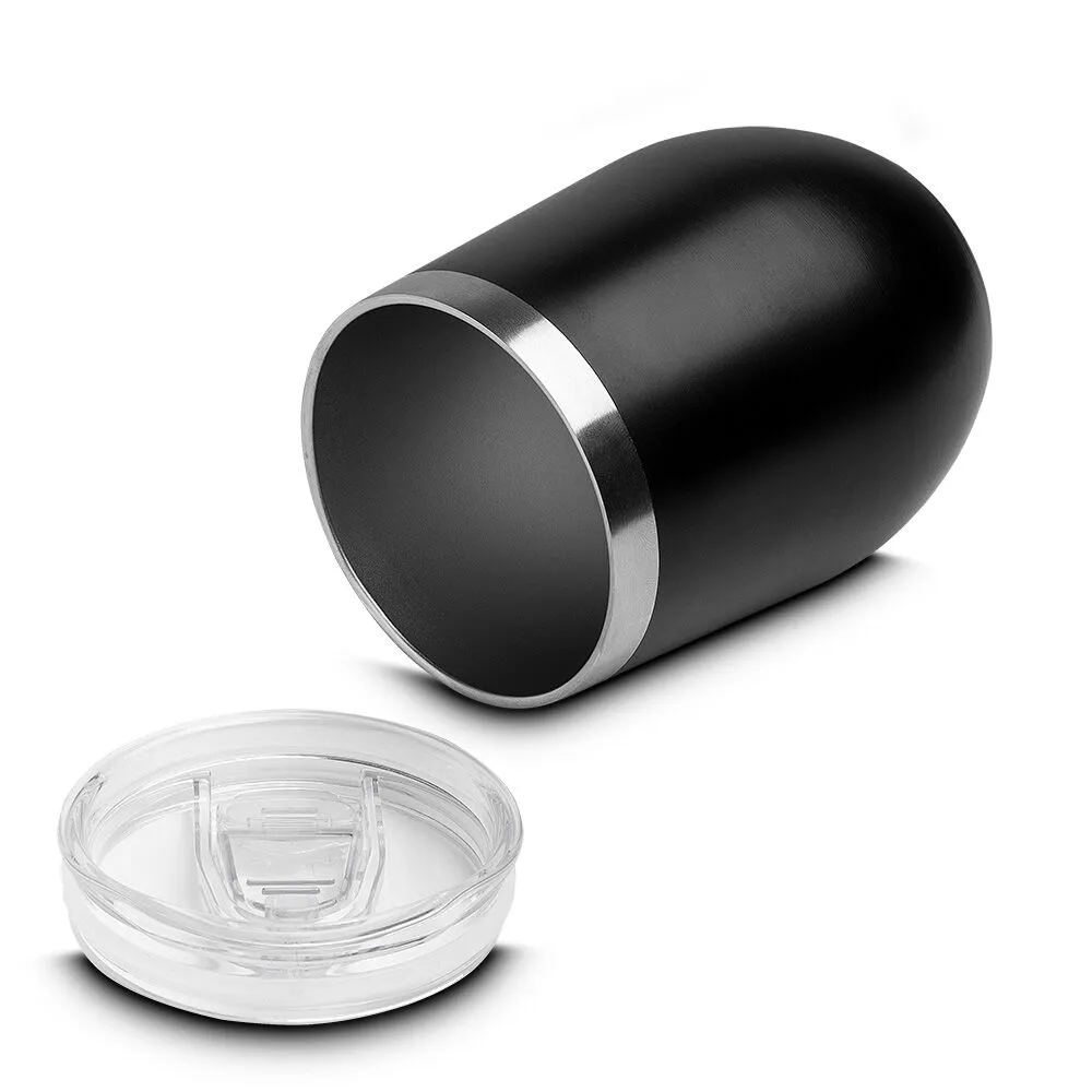 Copo Térmico em Inox Parede Dupla 350ml Preto Tampa Hermética