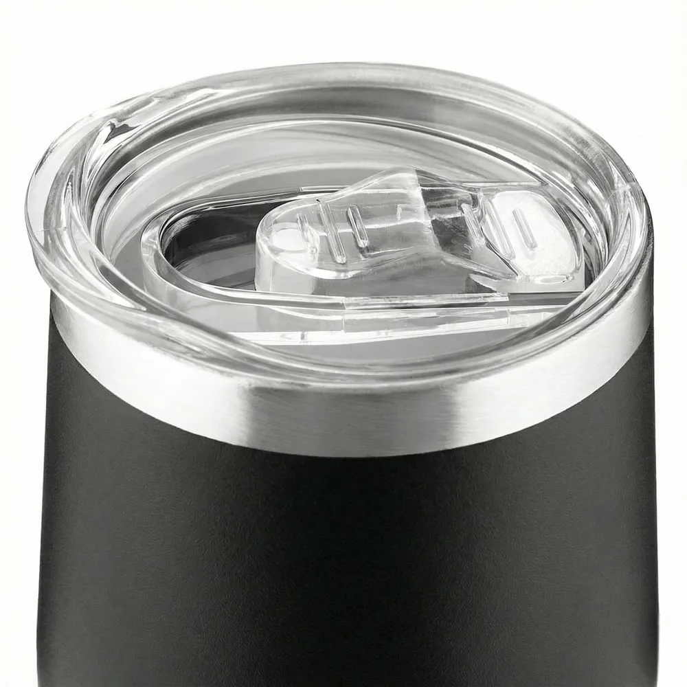 Copo Térmico em Inox Parede Dupla 350ml Preto Tampa Hermética