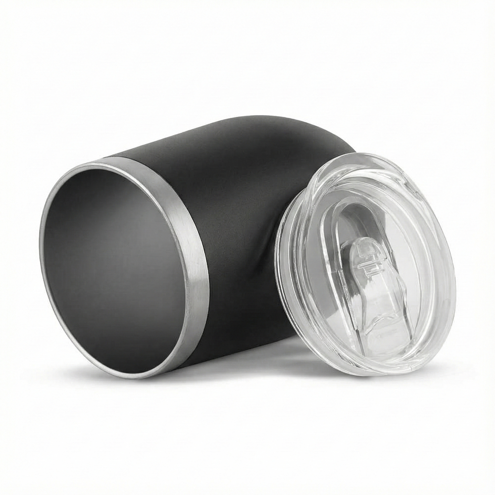 Copo Térmico em Inox Parede Dupla 350ml Preto Tampa Hermética
