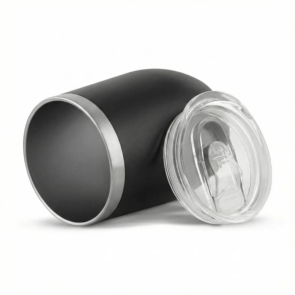 Copo Térmico em Inox Parede Dupla 350ml Preto Tampa Hermética