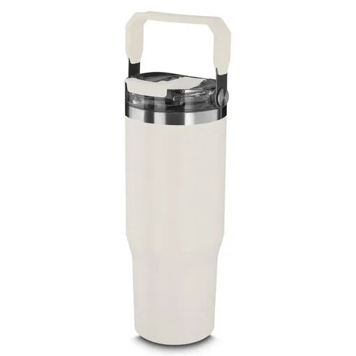 Garrafa Copo Térmico Parede Dupla em Aço Inox Branca 950ml