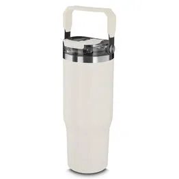 Garrafa Copo Térmico Parede Dupla em Aço Inox Branca 950ml