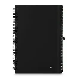 Caderno de Anotações com Suporte de Caneta 70 Folhas Preto