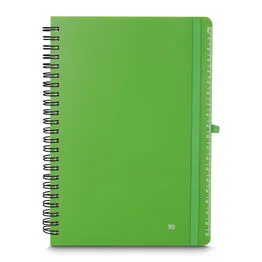 Caderno de Anotações com Suporte de Caneta 70 Folhas Verde