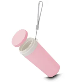 Copo de Fibra de Trigo Parede Dupla 300ml com Alça Rosa