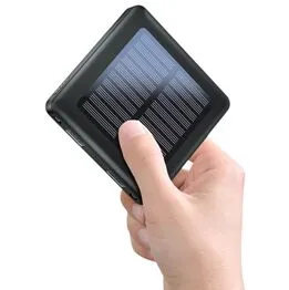 Mini Power Bank Solar 5000mAh USB-C Preto à Prova D'água