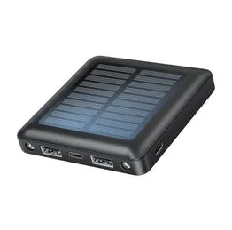 Mini Power Bank Solar 5000mAh USB-C Preto à Prova D'água