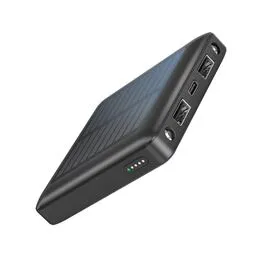 Mini Power Bank Solar 5000mAh USB-C Preto à Prova D'água