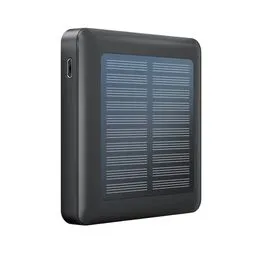 Mini Power Bank Solar 5000mAh USB-C Preto à Prova D'água