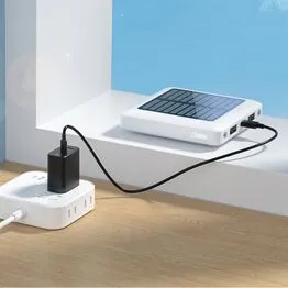 Mini Power Bank Solar 5000mAh USB-C Branco à Prova D'água