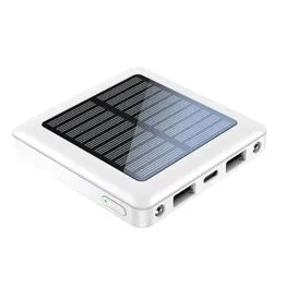 Mini Power Bank Solar 5000mAh USB-C Branco à Prova D'água