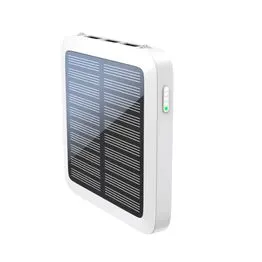 Mini Power Bank Solar 5000mAh USB-C Branco à Prova D'água