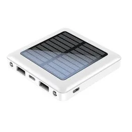Mini Power Bank Solar 5000mAh USB-C Branco à Prova D'água