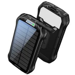 Power Bank Solar 26800mAh USB-C à Prova D'água Indução Preto