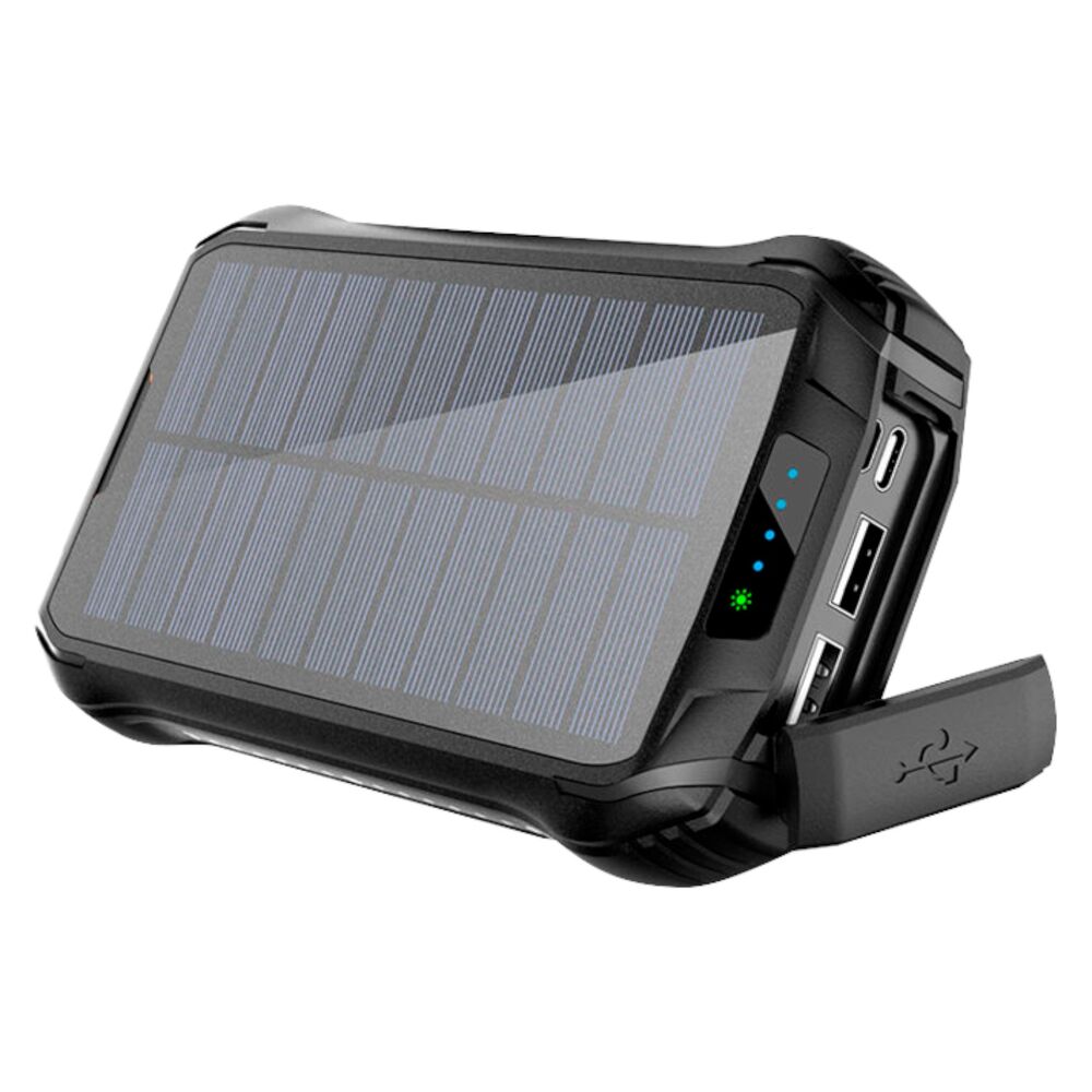 Power Bank Solar 26800mAh USB-C à Prova D\'água Indução Preto
