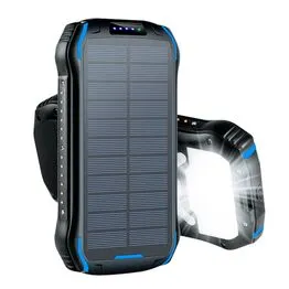 Power Bank Solar 26800mAh USB-C à Prova D'água Indução Azul