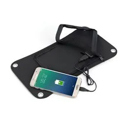 Kit Placa Solar Portátil 6,5W com Saída USB para Viagens